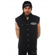 Dragstrip Clothing East Side Kustom Black Sl/Less Distressed Work Shirt